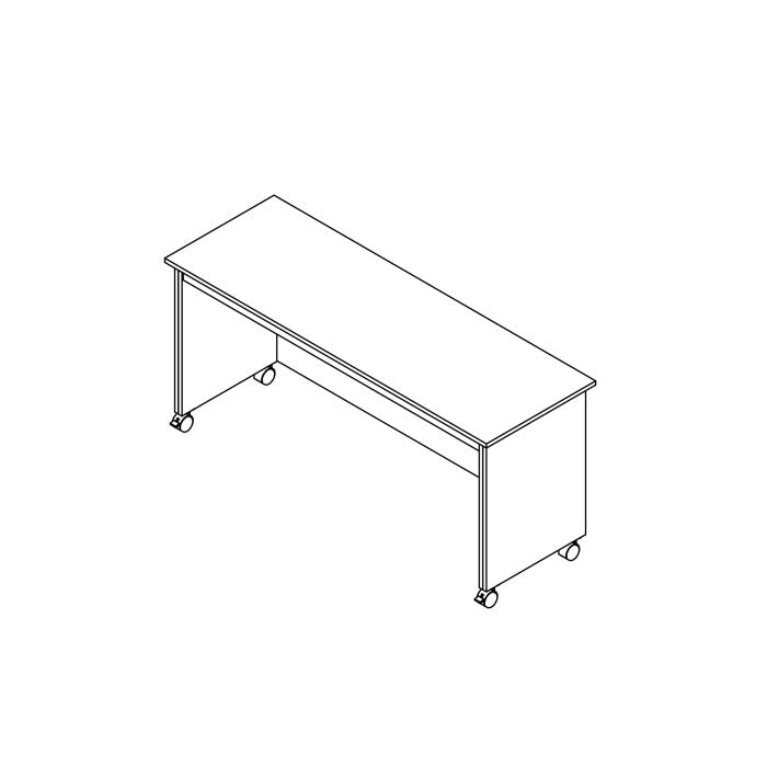 Preferred Cabinet - VQ - Oak Wood Rolling Desk - Painted White